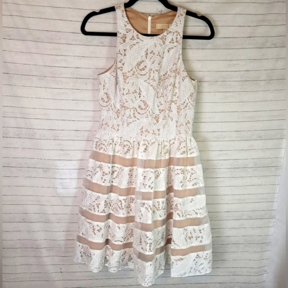 Aidan by Aidan Mattox Sleeveless Lace Fit & Flare Cocktail Party Dress, sz 4 - Picture 2 of 16